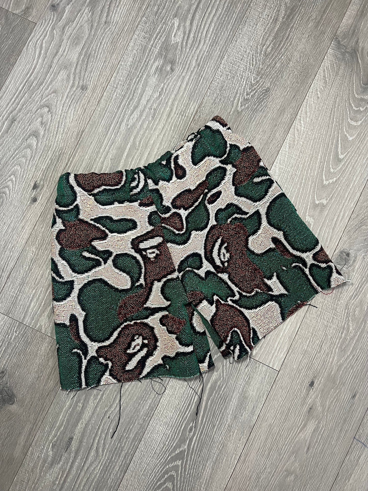 Camo X Bape Tapestry Shorts