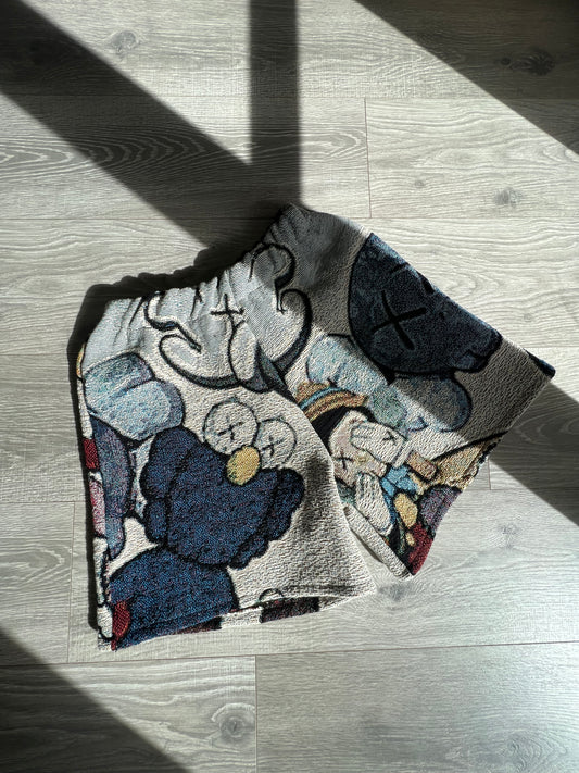 Blue Kaws Tapestry Shorts