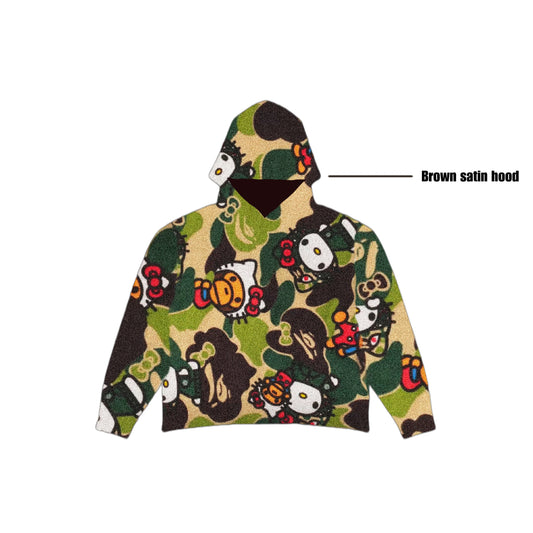 Camo kitty Oversized Tapestry Hoodie -  PREORDER