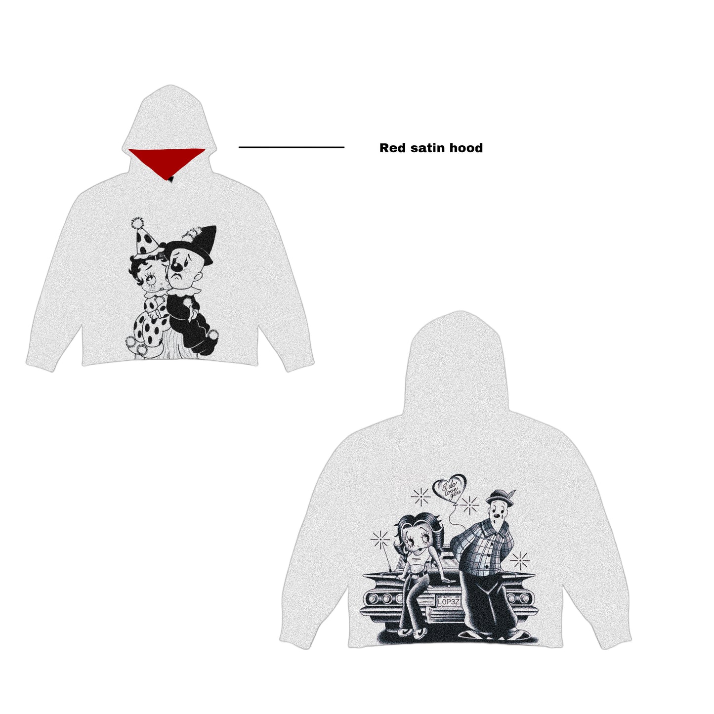 Old School Lovers Oversized Tapestry Hoodie -  PREORDER